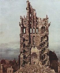 View of Dresden, The Ruins of the Kreuzkirche, seen from the East